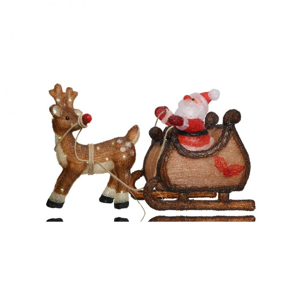 Kaemingk B.V - LED Acrylic Santa with Sleigh - 47cm - Multi-Coloured