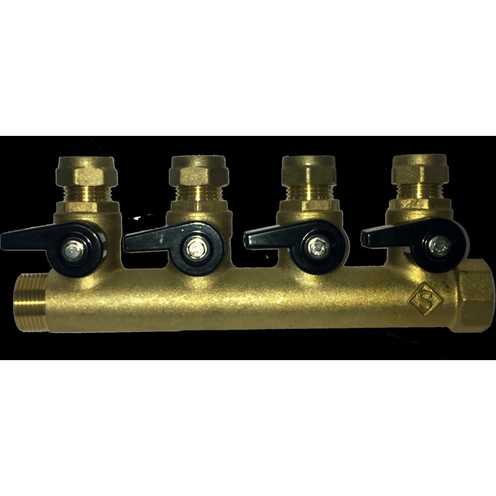 IP Manifold 3/4\ x 16mm x 4 Port + ISO