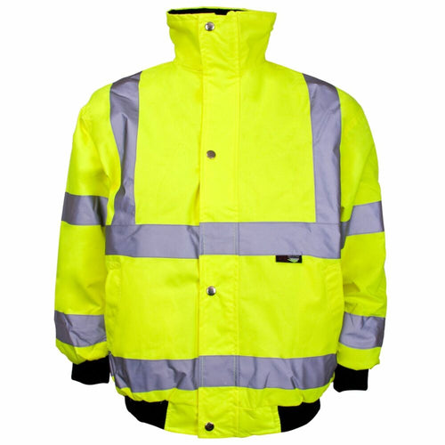 Hi-Vis Reflective Junior Bomber Jacket Yellow - Age 8-9 Years