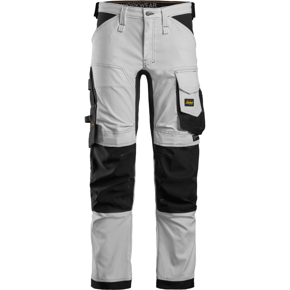 Snickers - AllroundWork, Stretch Trousers - White\\Black