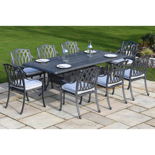 Florence 8 Seater Cast Aluminium Rectangular Set