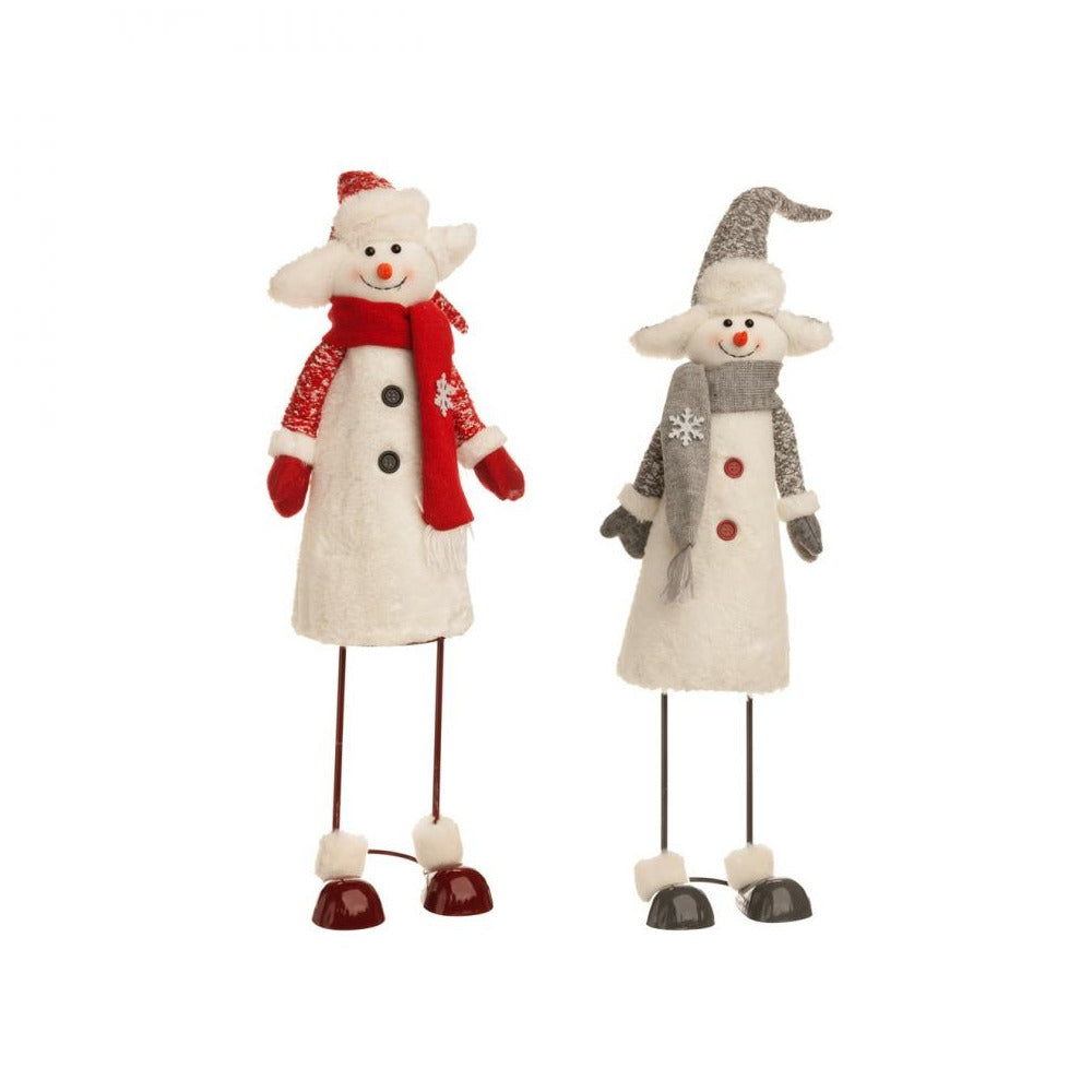 Festive - Red & Grey Wobble Snowmen - 75cm