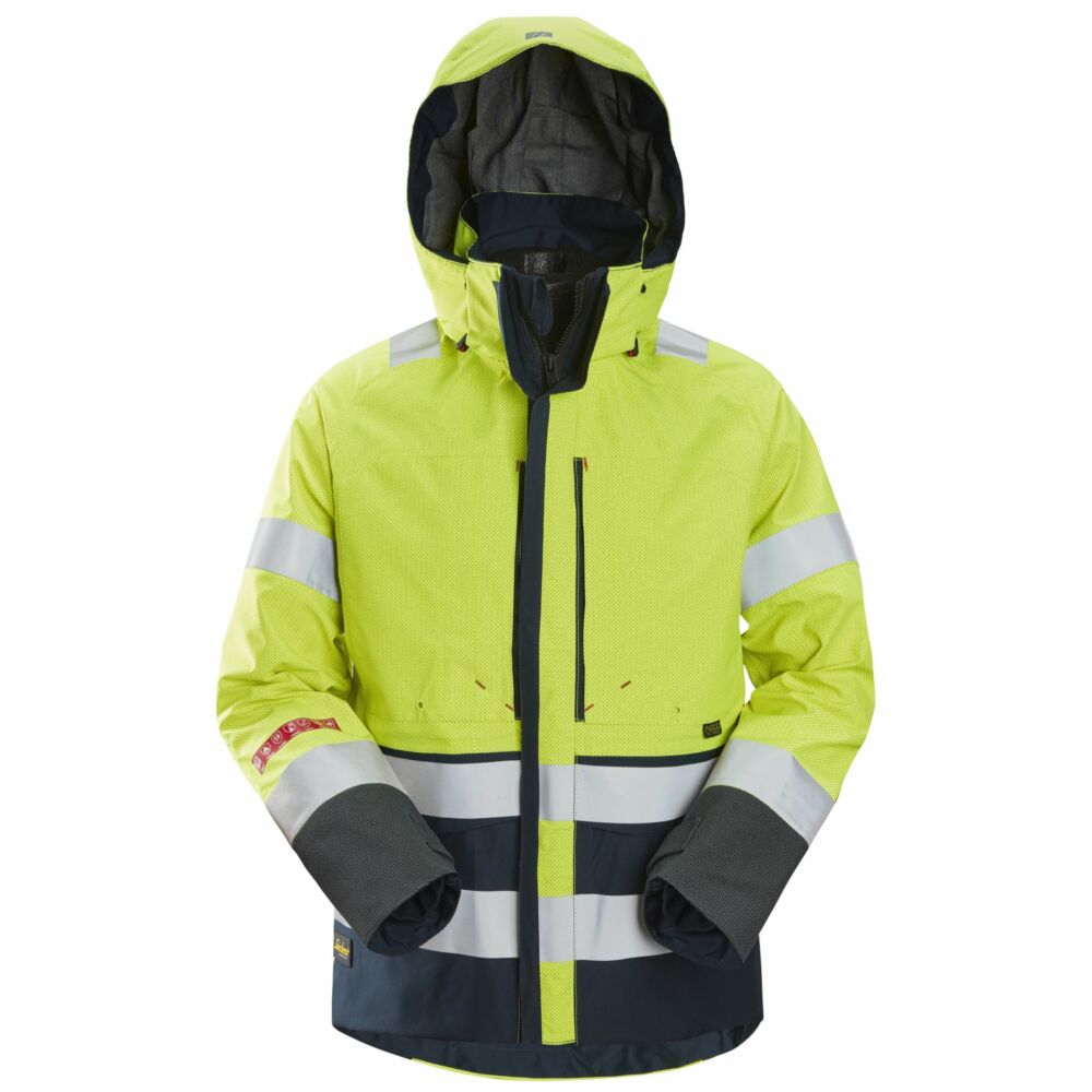 Snickers - ProtecWork, GORE-TEX Jacket, High-Vis Class 3 - High Visibility Yellow - Navy