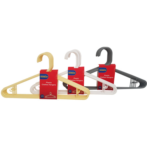 Dosco - Set Of 5 Plastic Clothes Hangers