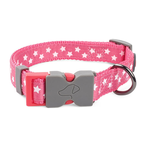 Zoon - Starry Pink M WalkAbout Dog Collar (31cm-47cm)