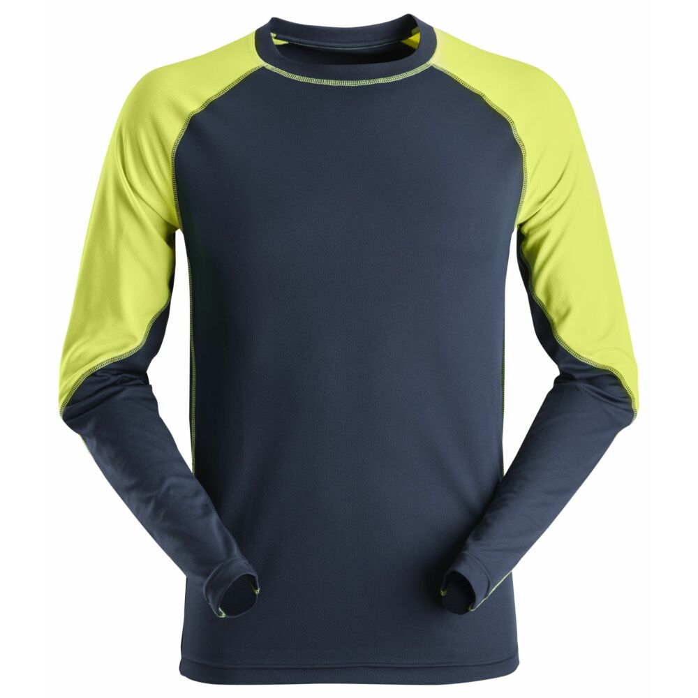 Snickers - Neon Long Sleeve T-shirt -  Navy - Neon