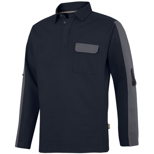 Snickers - AllroundWork, Rugby Sweater - Navy\\Steel grey