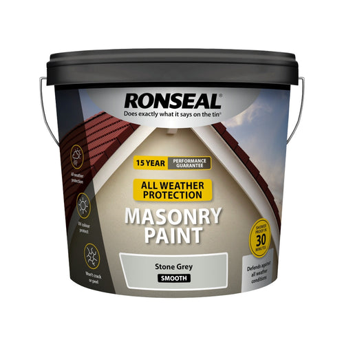 Ronseal All Weather Masonry Paint Stone Grey 10L