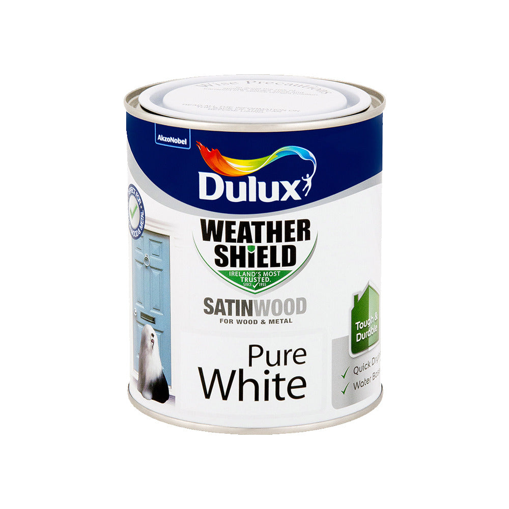 Dulux Weathershield Exterior satin Pure White 750ml