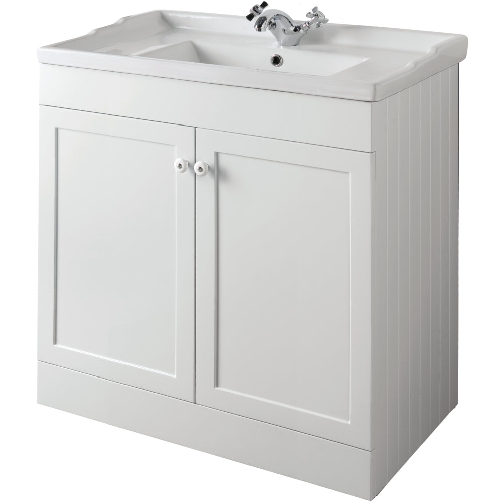 Duke 800mm Floor Standing Unit Only - Matt White