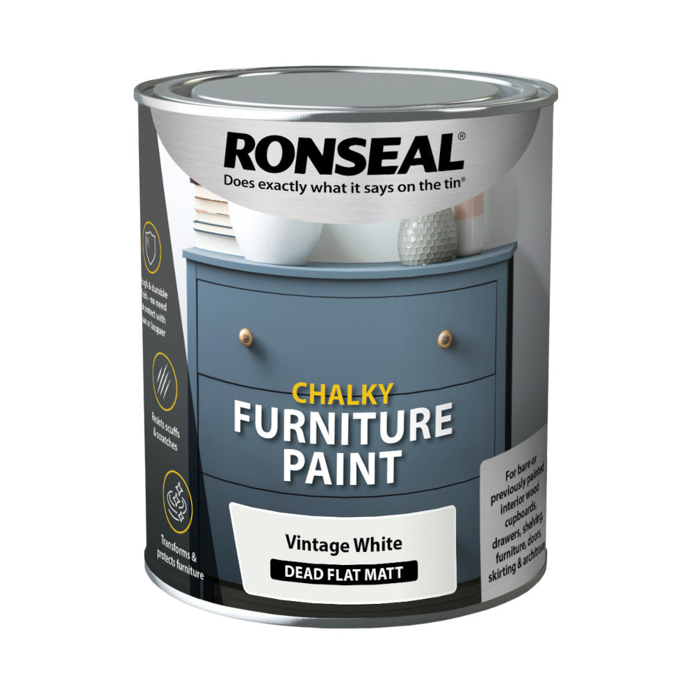 Ronseal Chalky Furniture Paint Vintage White 750ml