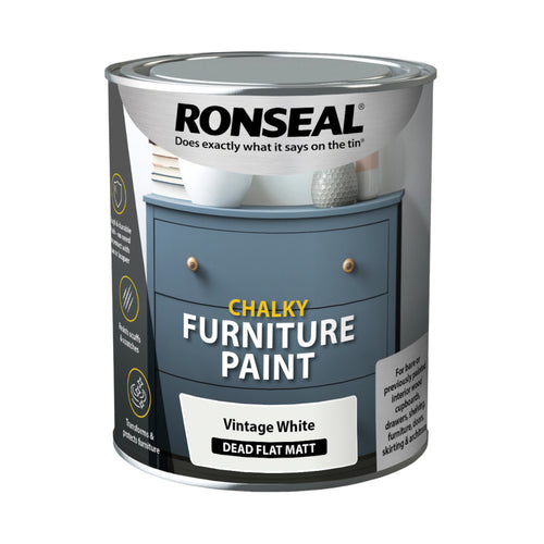 Ronseal Chalky Furniture Paint Vintage White 750ml