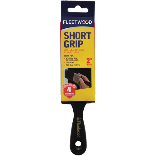 Fleetwood 2\ Short Grip Angled Brush Black Plastic Handle