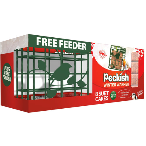 Peckish Winter Warmer Suet Cake 8 Pack + Free Feeder