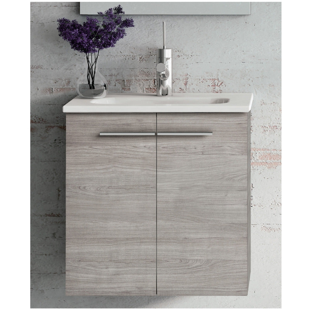 Paris Wall Hung 2 Door Vanity Unit Sandy Grey - 500mm