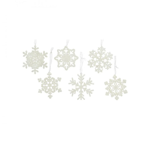 Decoris - White Hanging Snowflake - 10cm