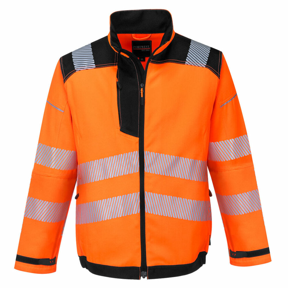 Portwest  - PW3 Hi-Vis Work Jacket - Orange/Black