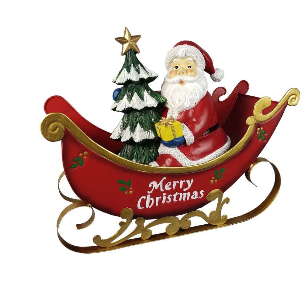 Jingles Santa and Sleigh - 23H x 53Wcm