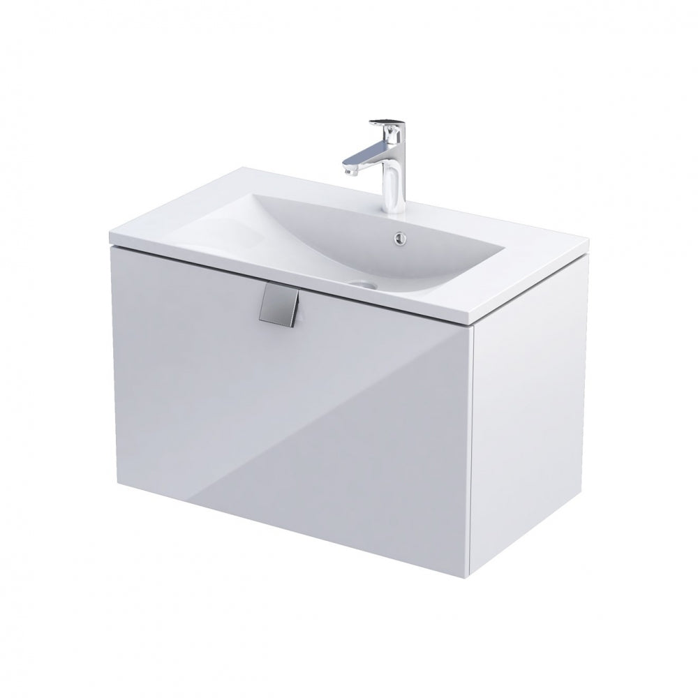 Armavit - 80cm 1 Drawer Vanity Unit - Gloss White - (Exc Basin)