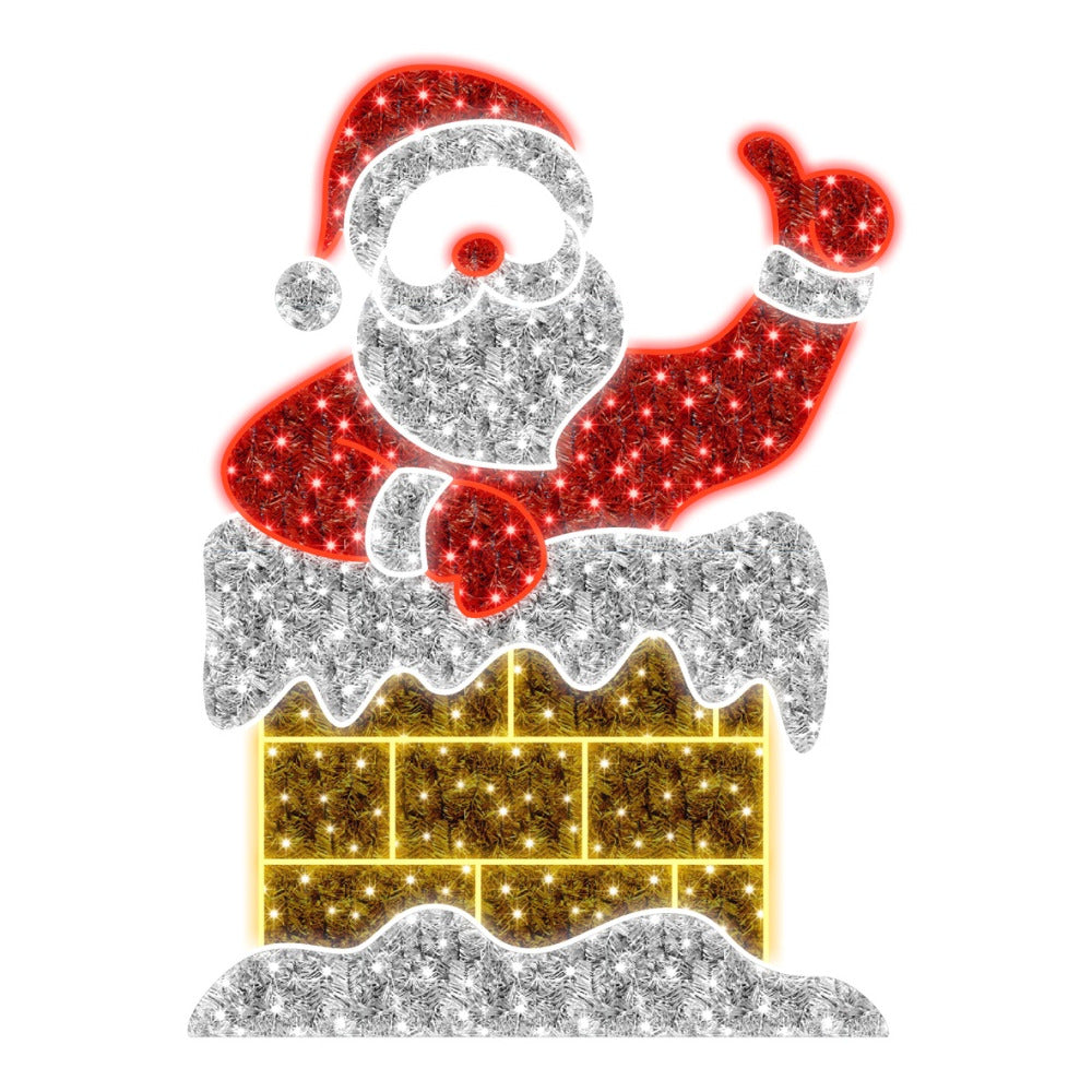 Festive LED Lit Santa in Chimney Photo Opportunity - 190 x 138cm