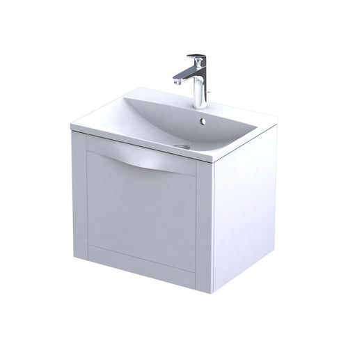 Armavit - 60cm 1 Drawer Vanity Unit - Matt White - (Exc Basin)