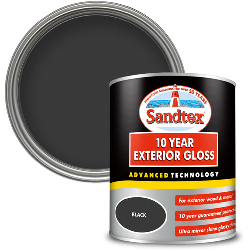 Sandtex 10 Year Gloss Black 750ml