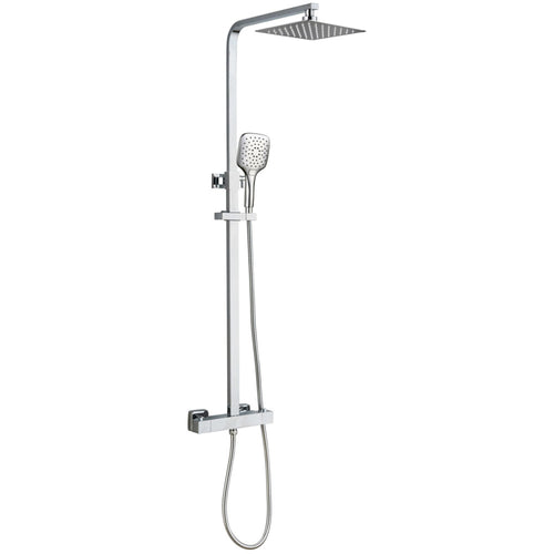 Menai Premium Square Thermostatic Overhead Shower Kit - Chrome