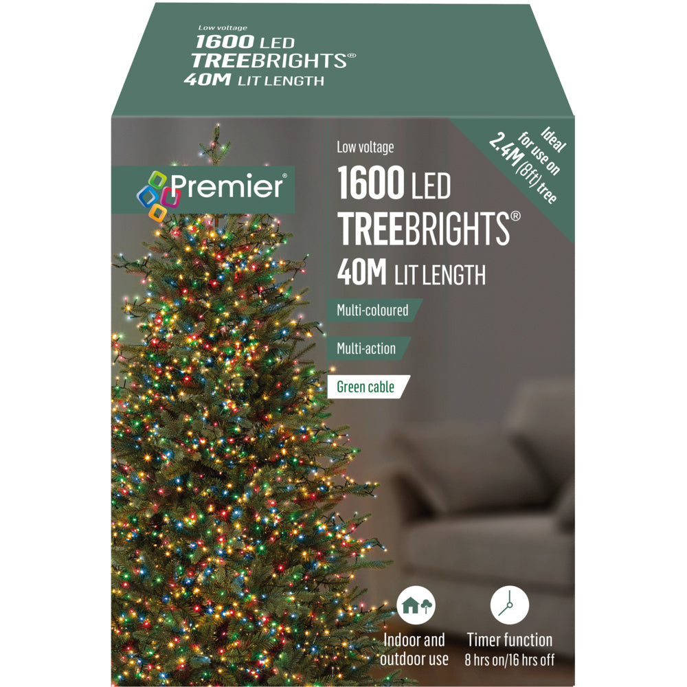 1600 LED Multi-Action Treebrights with Timer - Multi-Coloured