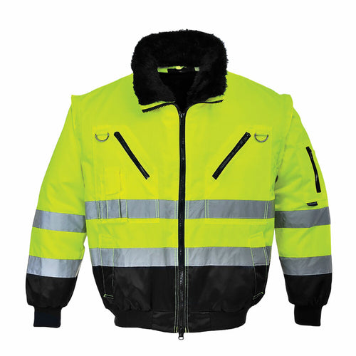Portwest  - HI-Vis 3-in-1 Pilot Jacket - Yellow/Black