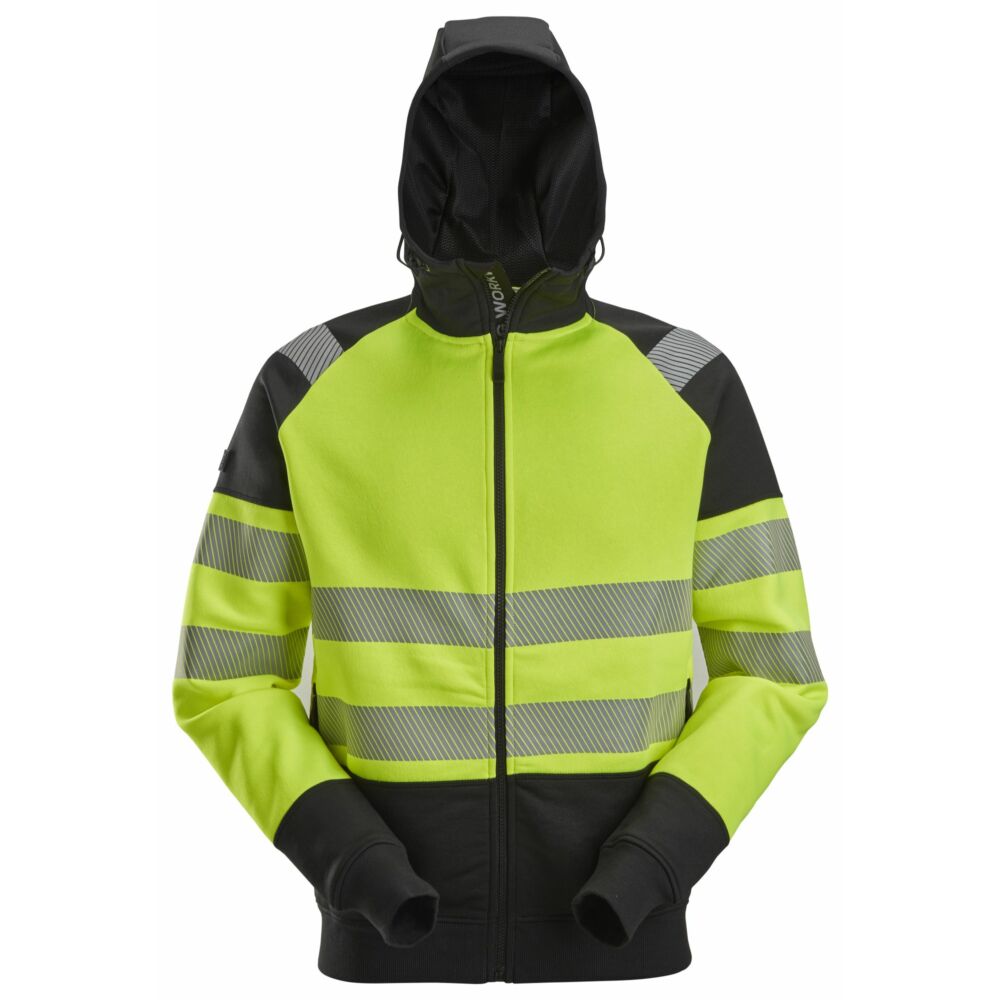 Snickers - High-Vis, Class 2 Full Zip Hoodie - High vis yellow\\Black