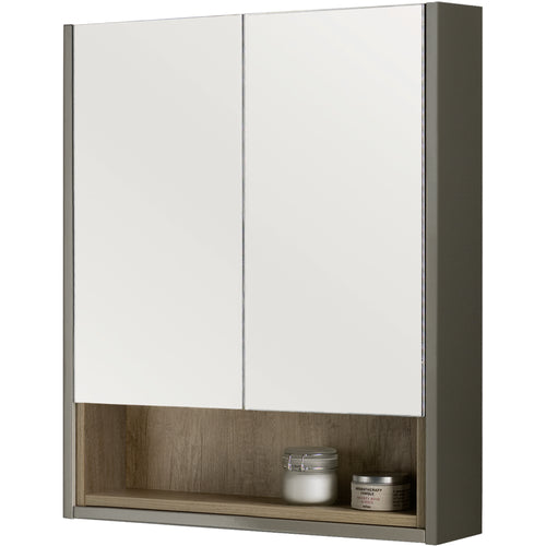 Lucca 600mm Mirror Cabinet - Gloss Taupe