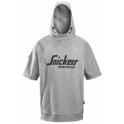 Snickers - Logo Hoodie Short Sleeve - Grey Melange