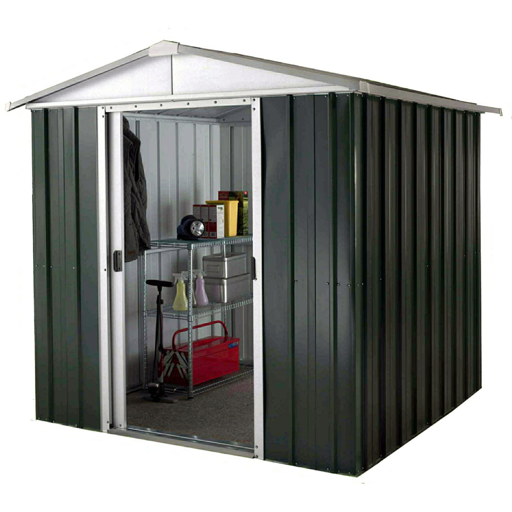 Deluxe Apex Metal Shed 67GEYZ - 6ft x 7ft