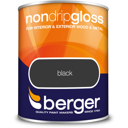 Berger Non Drip Gloss Black 750ml