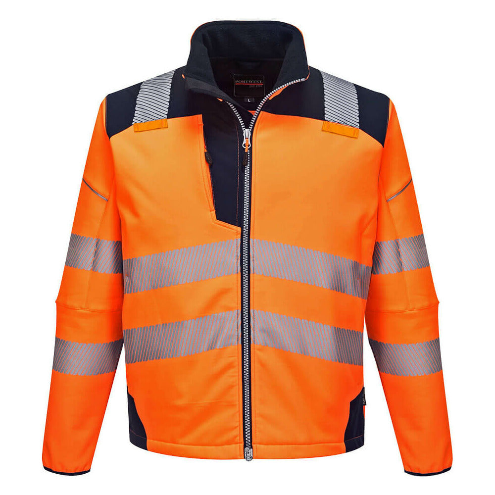 Portwest  - PW3 Hi-Vis Softshell Jacket - Orange/Navy