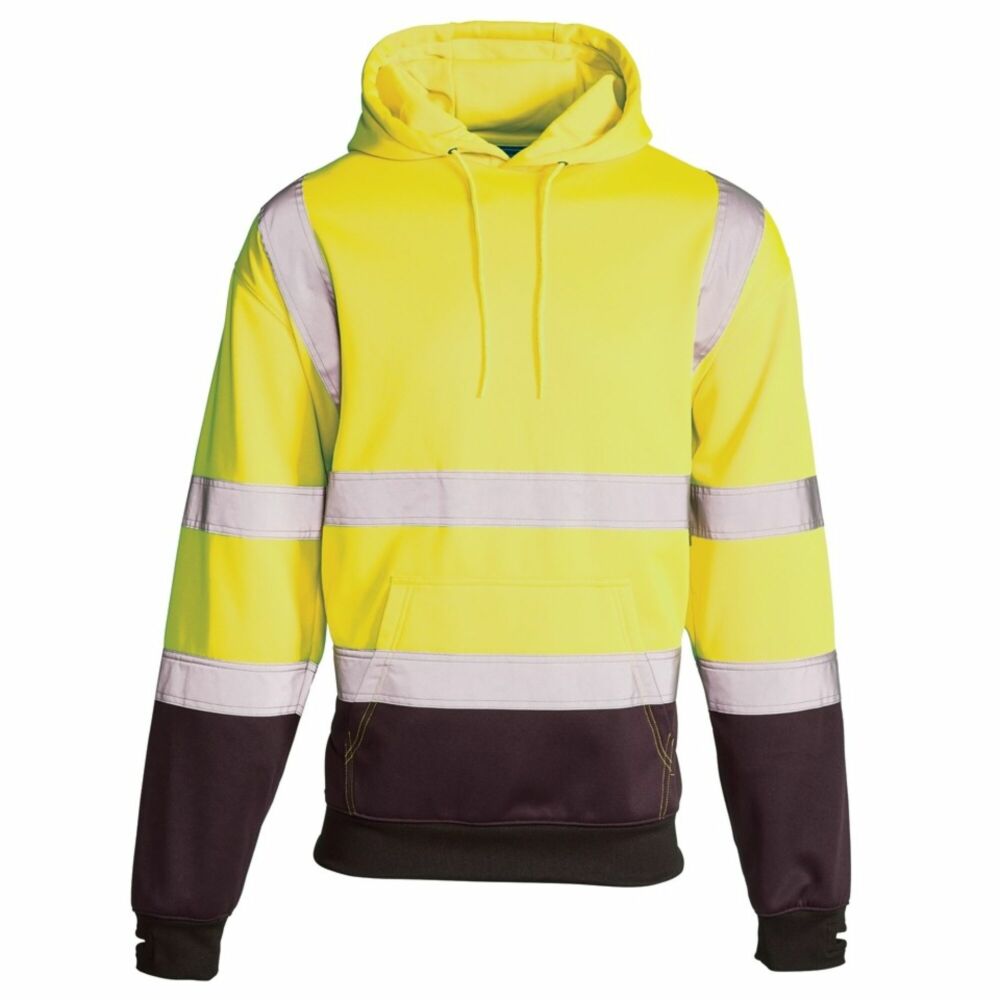 Hi-Vis Reflective 2-Tone Hooded Sweatshirt Yellow/Navy - XXL