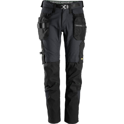 Snickers - FlexiWork, Work Trousers+ Detachable Holster Pockets - Steel grey\\Black