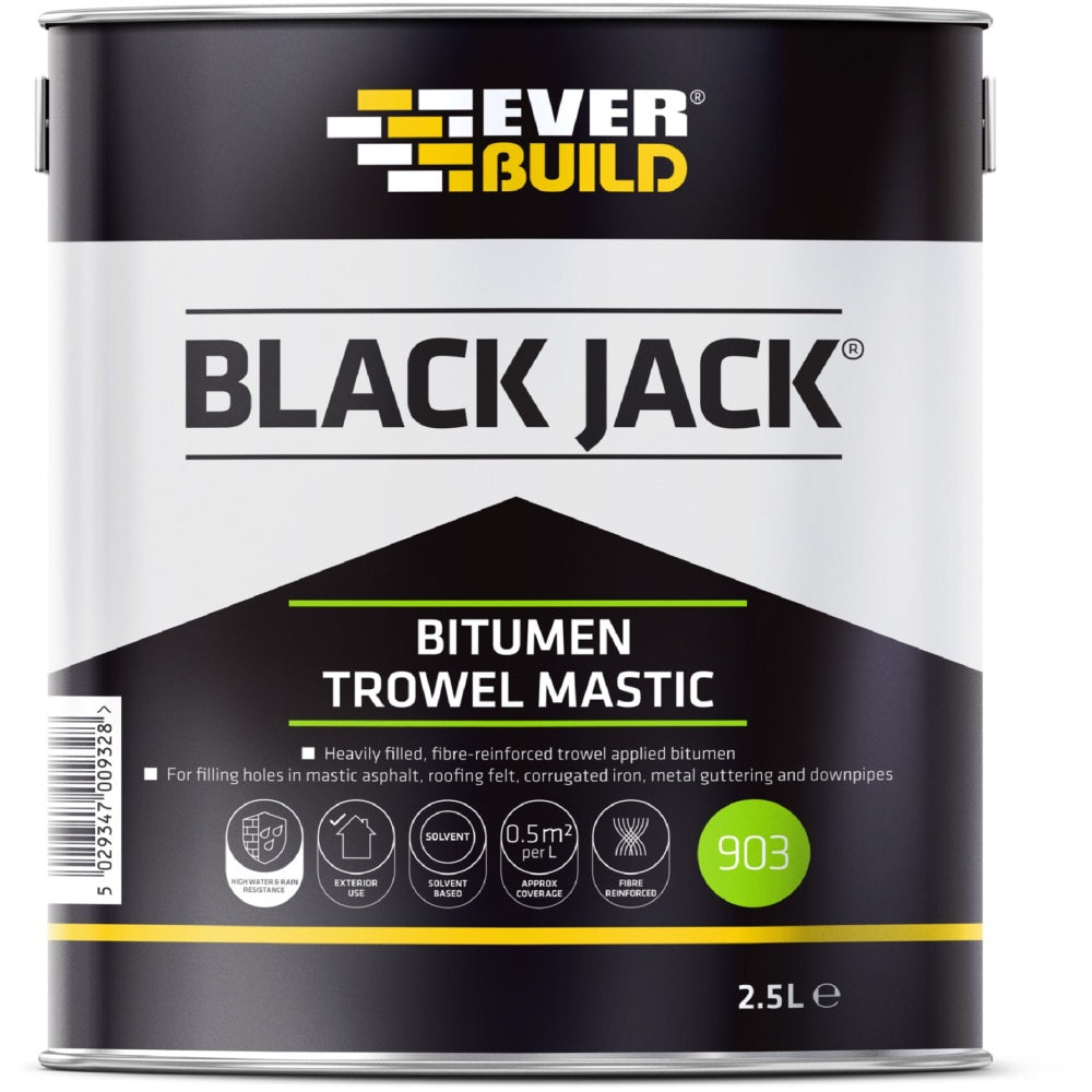 Everbuild Black Jack 903 Bitumen Trowel Mastic - 2.5l