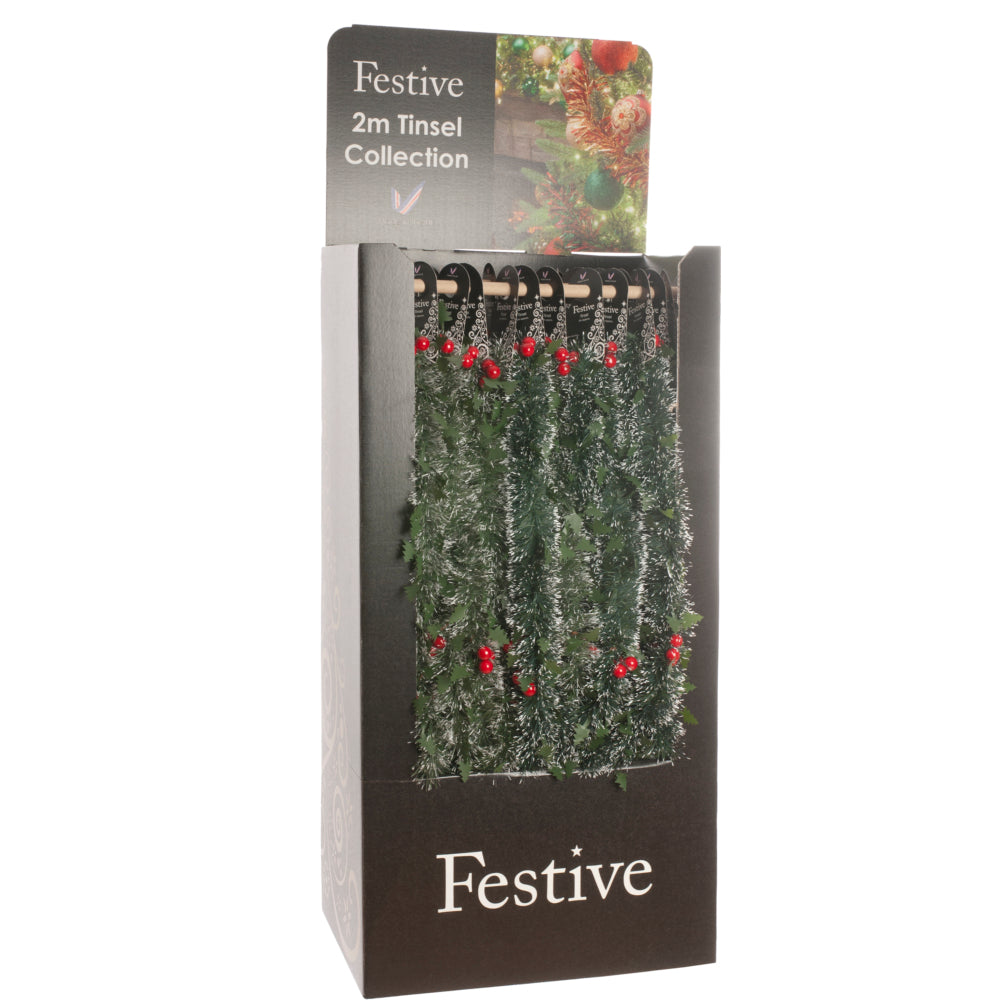 2 Assorted Die Cut Tree Tinsel - 2m x 8.5cm