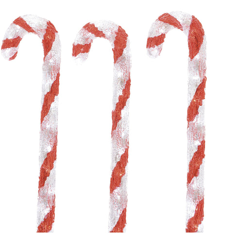 LED Acrylic Candy Cane Set of 3