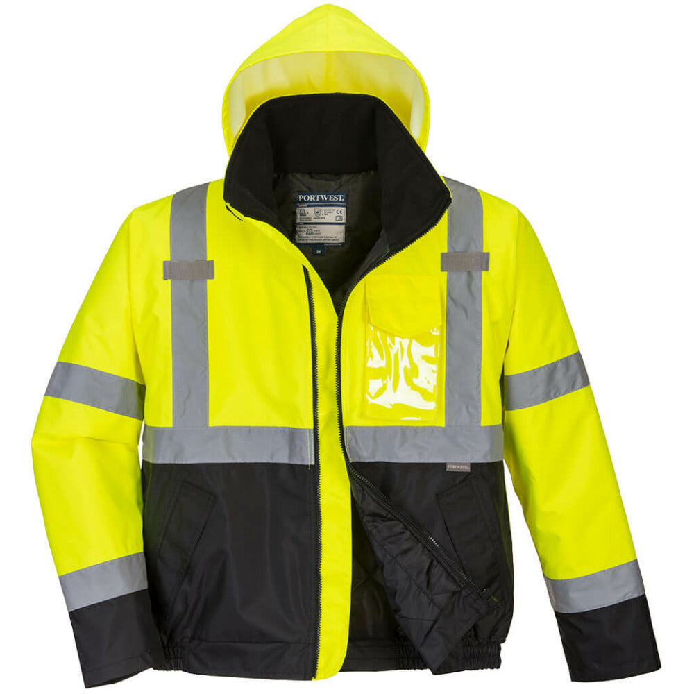 Portwest  - Hi-Vis Two-Tone Bomber Jacket - Yellow/Black