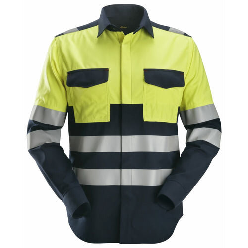 Snickers - ProtecWork, Long Sleeve Shirt, High-Vis Class 1 - Navy/High Visibilty Yellow
