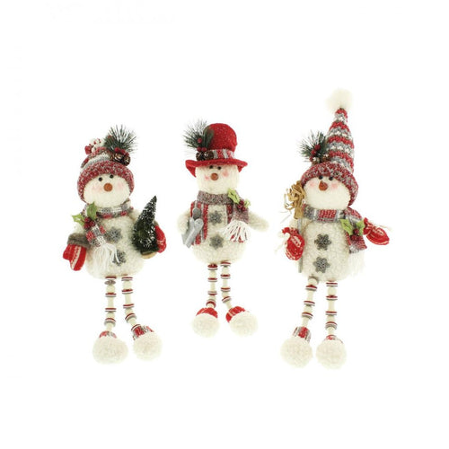 Festive - Shelf Sitting Snowmen 3 Assorted - 38cm