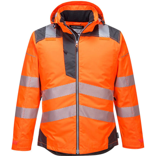 Portwest  - PW3 Hi-Vis Winter Jacket  - Orange/Grey
