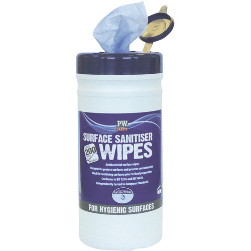 Portwest - Surface Sanitiser Wipes (200 Wipes) - Blue