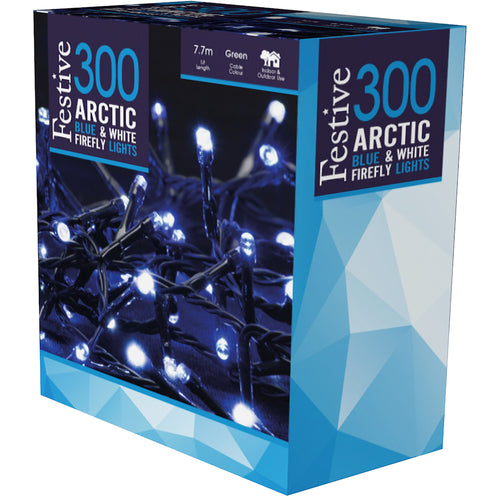 300 Artic Blue & White Firefly Lights