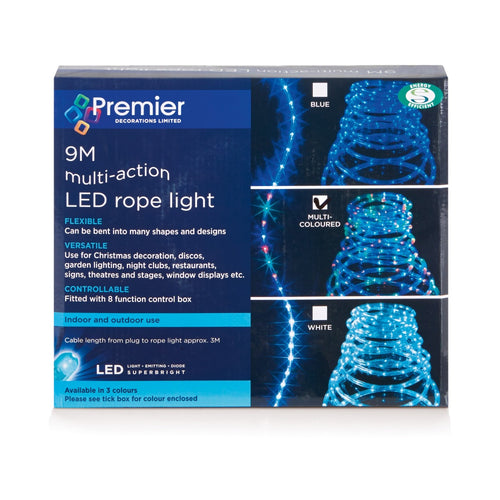 Premier - 9m LED Multi-Action Rope Light - Multi -Coloured