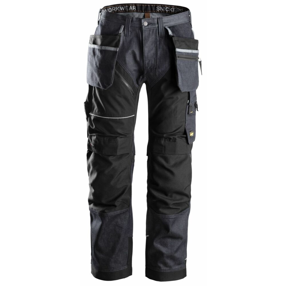 Snickers - RuffWork, Denim, Work Trousers+ Holster Pockets - Denim\\Black