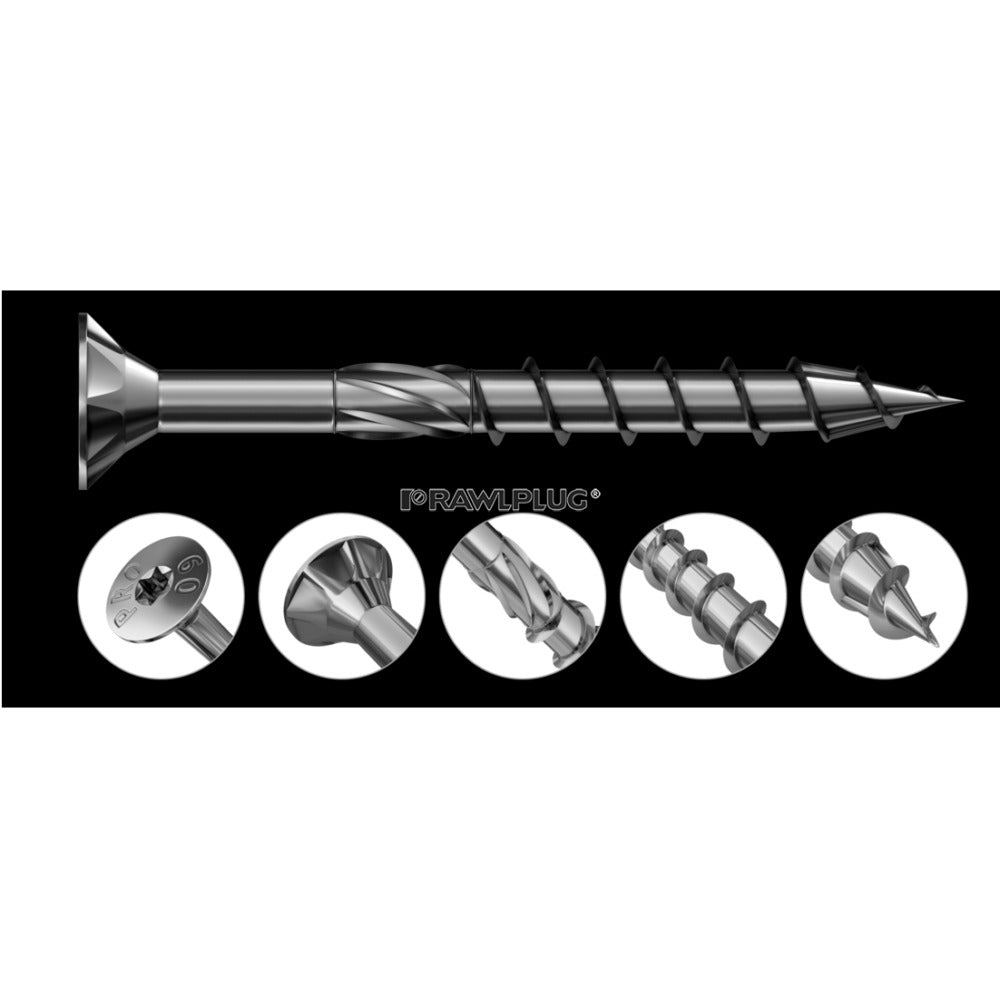 R-PTX Construction screw with countersunk head and partial thread