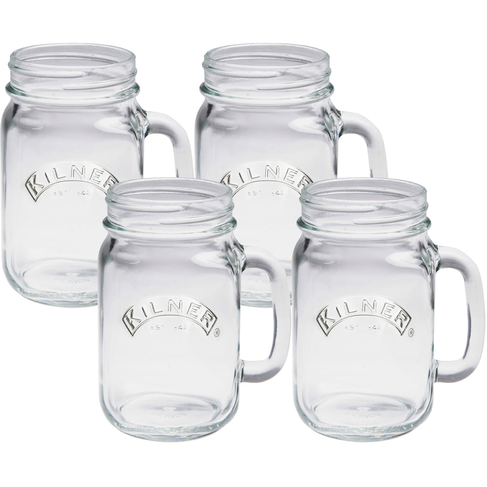 Set of 4 Handled Jars - 400ml